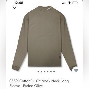 0559. CottonPlus™M Mock Neck Long Sleeve - Faded Olive